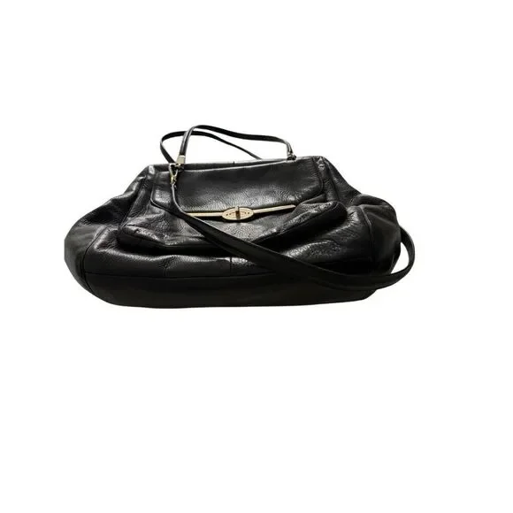 Coach 25170 Womens Black Leather Madison North South Satchel Shoulder Bag Large - Picture 7 of 12